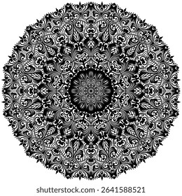 Black and white beautiful mandala design. Traditional and Cultural Beautiful Mandala Pattern Design.   