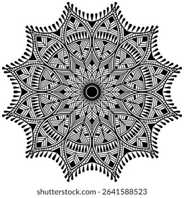 Black and white beautiful mandala design. Traditional and Cultural Beautiful Mandala Pattern Design.   