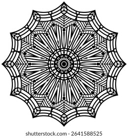 Black and white beautiful mandala design. Traditional and Cultural Beautiful Mandala Pattern Design.   