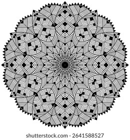 Black and white beautiful mandala design. Traditional and Cultural Beautiful Mandala Pattern Design.   