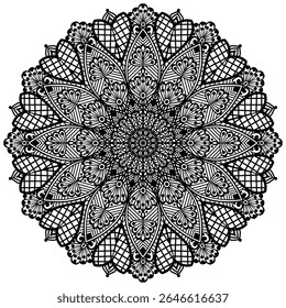 Black and white beautiful mandala design. Traditional and Cultural Beautiful Mandala Pattern Design.   