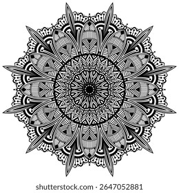 Black and white beautiful mandala design. Traditional and Cultural Beautiful Mandala Pattern Design.   