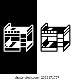 plantilla de logotipo vectorial de icono de cama en blanco y negro