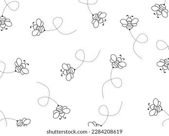 Fondo del icono de abeja negra y blanca, vector