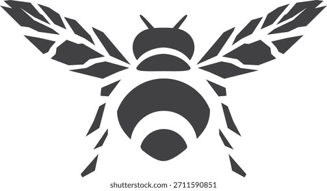 Schwarz-Weiß-Bienen-Symboldesign 