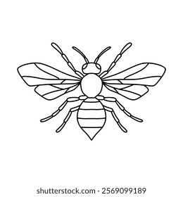 black and white bee symbol illustration image. bee for farm logo identity. bee line illustration