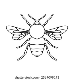 black and white bee symbol illustration image. bee for farm logo identity. bee line illustration