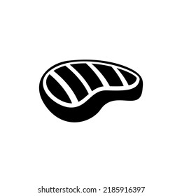 black and white beef steak icon isolated background