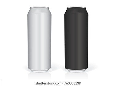 Black And White Beer Can Easily Change Colors Mock Up Vector Template