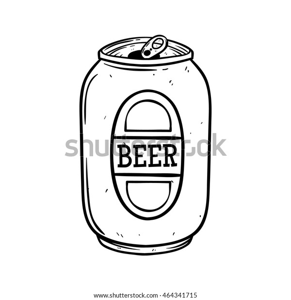 Black White Beer Can Using Doodle Stock Vector (Royalty Free) 464341715