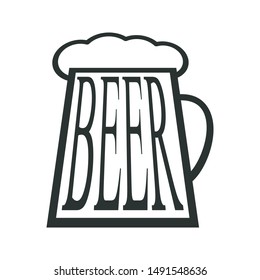 Black and white beer logo. Vector illustration.