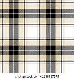 Black, White and Beige modern tartan plaid Scottish seamless pattern.Texture from tartan, plaid, tablecloths, clothes, shirts, dresses, paper, bedding, blankets and other textile products.