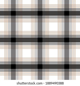 Black, white and beige plaid pattern. Stylish textile design for pillows, shirts, tablecloth, paper etc.
