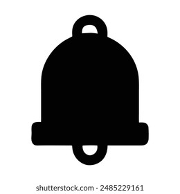 Black and white bell icon illustration. Vector illustration