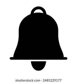 Black and white bell icon illustration. Vector illustration