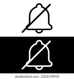 black and white bell icon vector logo template