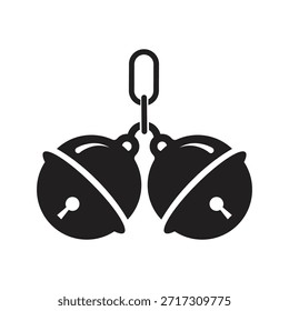Gráfico de Vector de icono de campana en blanco y negro