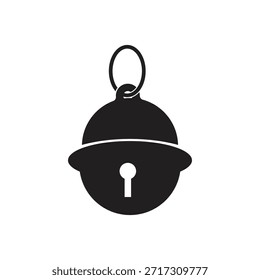 Gráfico de Vector de icono de campana en blanco y negro