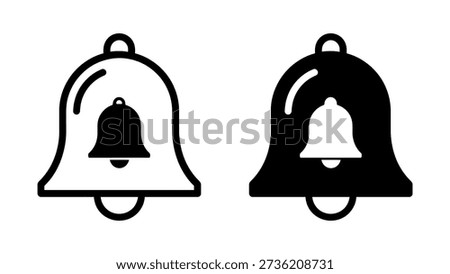Black and white bell side by side bell notification bell
