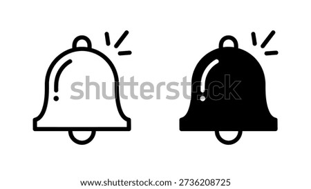 Black and white bell with sound waves notification