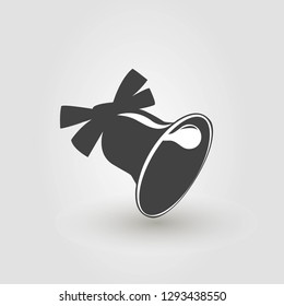 black and white bell, vector image