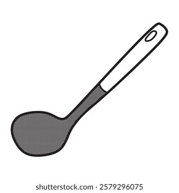 black and white bent spatula picture line art