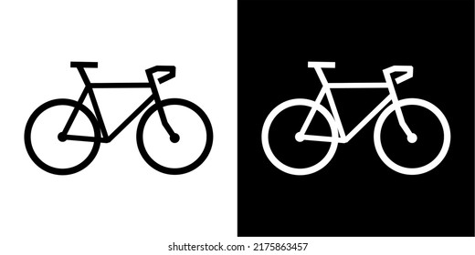 Black and white bicycle icon vector