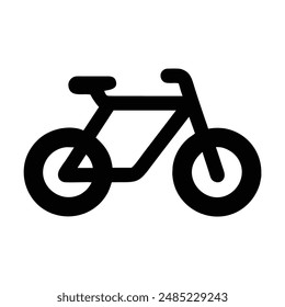 Icono de bicicleta blanco y negro. Ilustración vectorial