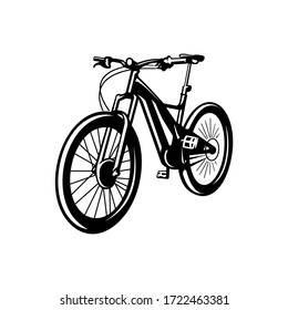 black and white bicycle vector