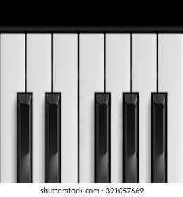Black and White Big Piano Keys. Illustration for Templates Icons