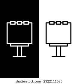 black and white billboard icon vector logo template
