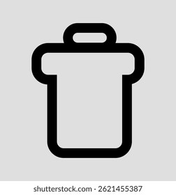 Icono de papelera en blanco y negro