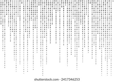 Fondo binario blanco y negro. Patrón de tecnología de datos. Marco moderno. Ilustración del vector