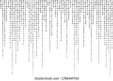 Black and White Binary Background. Technology One and Zero Pattern. Data Texture. Vector illustration