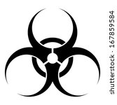 Black and white bio hazard sign - vector illustration.