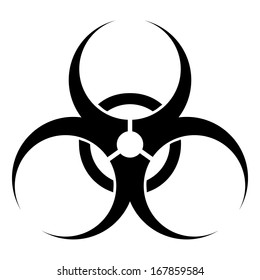 Black and white bio hazard sign - vector illustration.