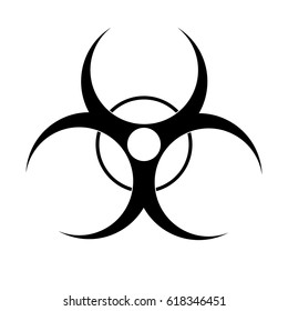 Black and white bio hazard sign - vector illustration.