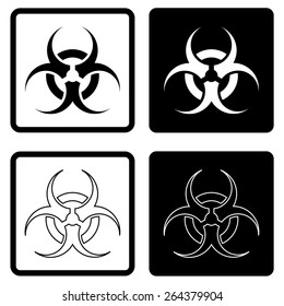 Black and white biohazard sign.