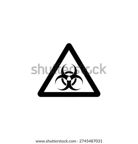 Black and white biohazard sign with triangular shape
