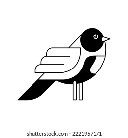 black and white bird icon vector image with white background