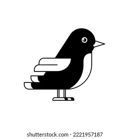 black and white bird icon vector image with white background