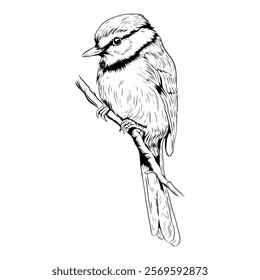 Black and White Bird Illustration