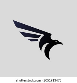 Black and white bird logo design 