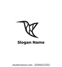 Black and white bird logo design template, suitable for sports brands logo