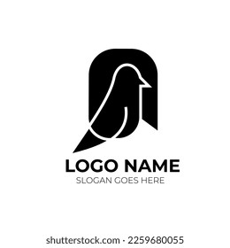 black and white  bird logo emblem