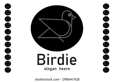 black and white bird logo. on a white background. vector illustration