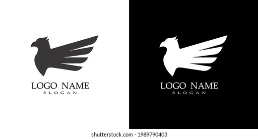 black and white bird logo vector