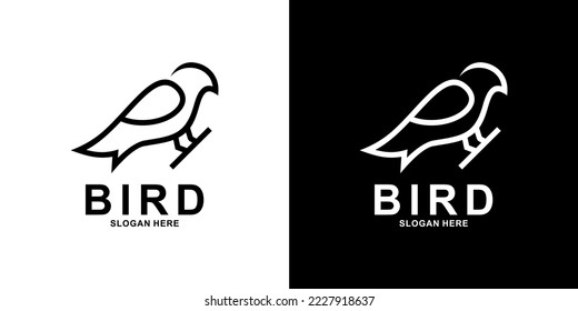 black and white bird logo vector