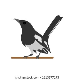 black and white bird in vector style