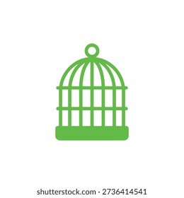 Black and white birdcage with hanging loop and door latch